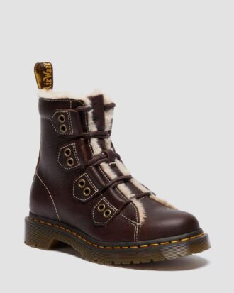 1460 faux fur lined lace to toe leather boots 1 330x413 - 1460 Faux Fur Lined Lace-to-toe Leather Boots