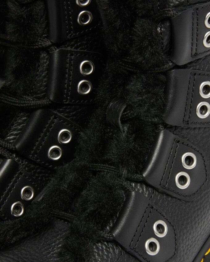 1460 Faux Fur Lined Leather Lace Up Boots