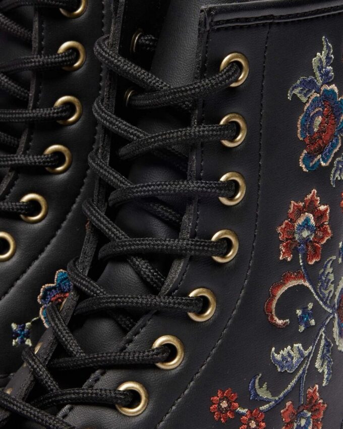 1460 VONDA TF Reclaimed Leather Floral Print Lace Up Boots