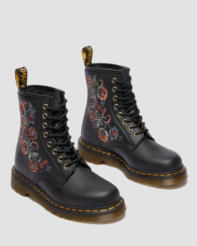 1460 VONDA TF Reclaimed Leather Floral Print Lace Up Boots