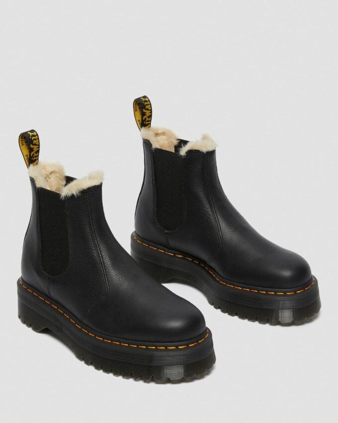 2976 Faux Fur Lined Platform Chelsea Boots