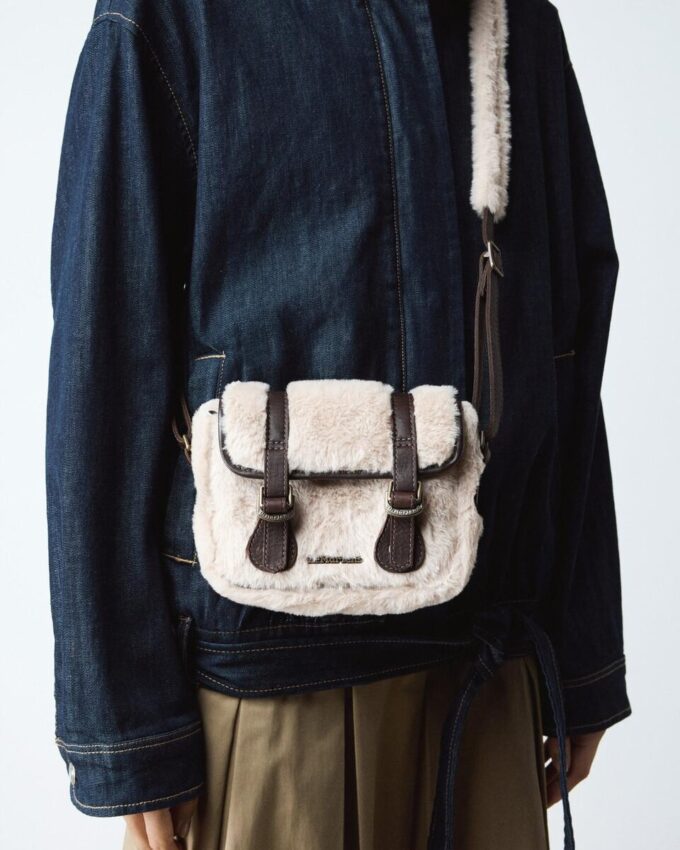 7 INCH SATCHEL Leather and Faux Fur Satchel 7 INCH SATCHEL Leather and Faux Fur Satchel