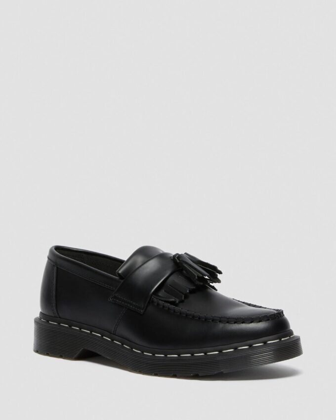 Adrian White Stitch Smooth Leather Loafers Adrian White Stitch Smooth Leather Loafers
