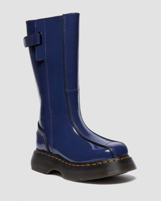 BUZZ HI Tall Distressed Patent Leather Boots BUZZ HI Tall Distressed Patent Leather Boots