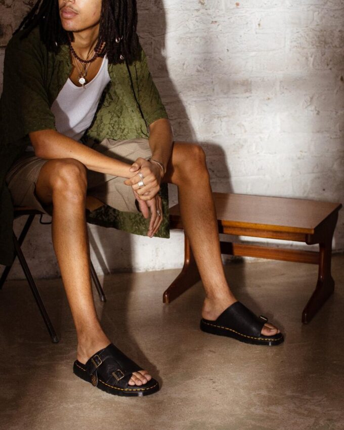 Dayne Made in England Leather Slide Sandals Dayne Made in England Leather Slide Sandals