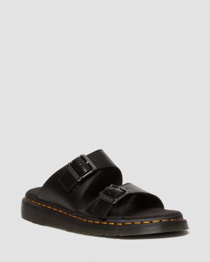 Josef Analine Leather Buckle Slide Sandals Josef Analine Leather Buckle Slide Sandals