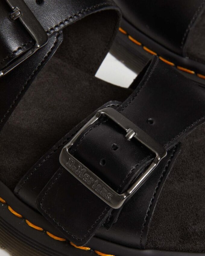 Josef Analine Leather Buckle Slide Sandals Josef Analine Leather Buckle Slide Sandals