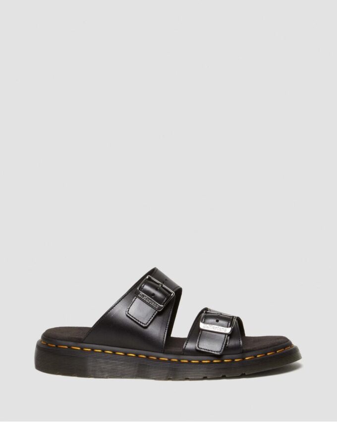 Josef Analine Leather Buckle Slide Sandals Josef Analine Leather Buckle Slide Sandals