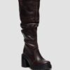 Kasey Kinsley Leather Knee High Heeled Boots