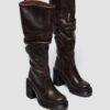 Kasey Kinsley Leather Knee High Heeled Boots
