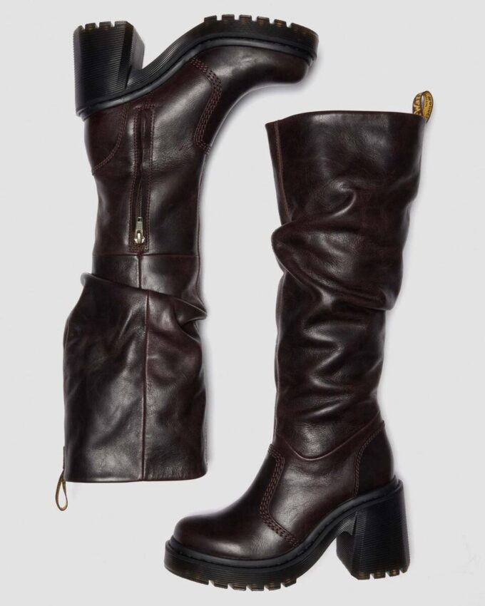 Kasey Kinsley Leather Knee High Heeled Boots