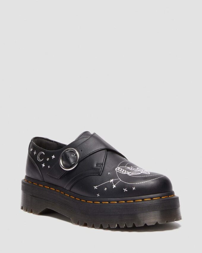 MONK CELESTIAL MOTH Leather Platform Shoes