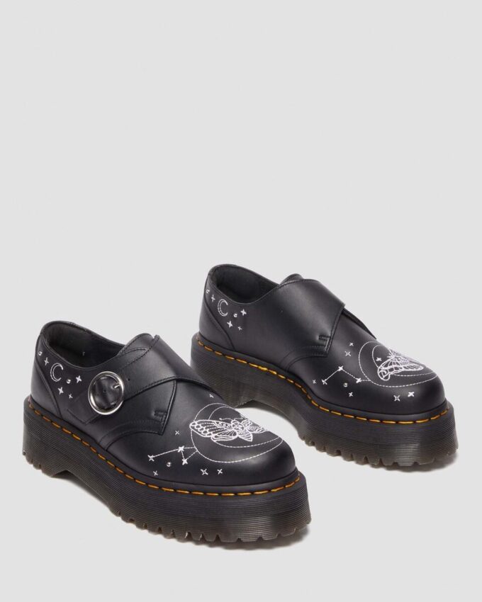 MONK CELESTIAL MOTH Leather Platform Shoes