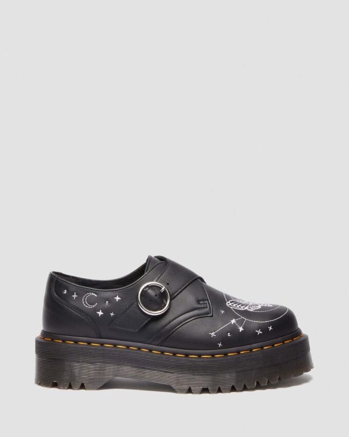 MONK CELESTIAL MOTH Leather Platform Shoes