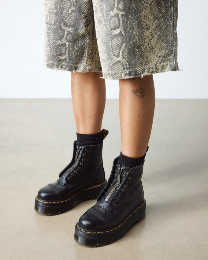 SINCLAIR Milled Nappa Leather Platform Boots SINCLAIR Milled Nappa Leather Platform Boots