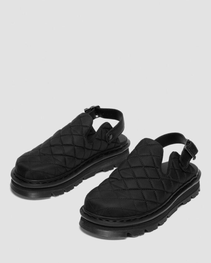 Zebzag Quilted Canvas Slingback Platform Mules Zebzag Quilted Canvas Slingback Platform Mules