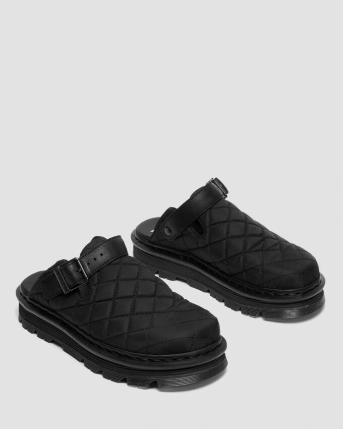 Zebzag Quilted Canvas Slingback Platform Mules Zebzag Quilted Canvas Slingback Platform Mules